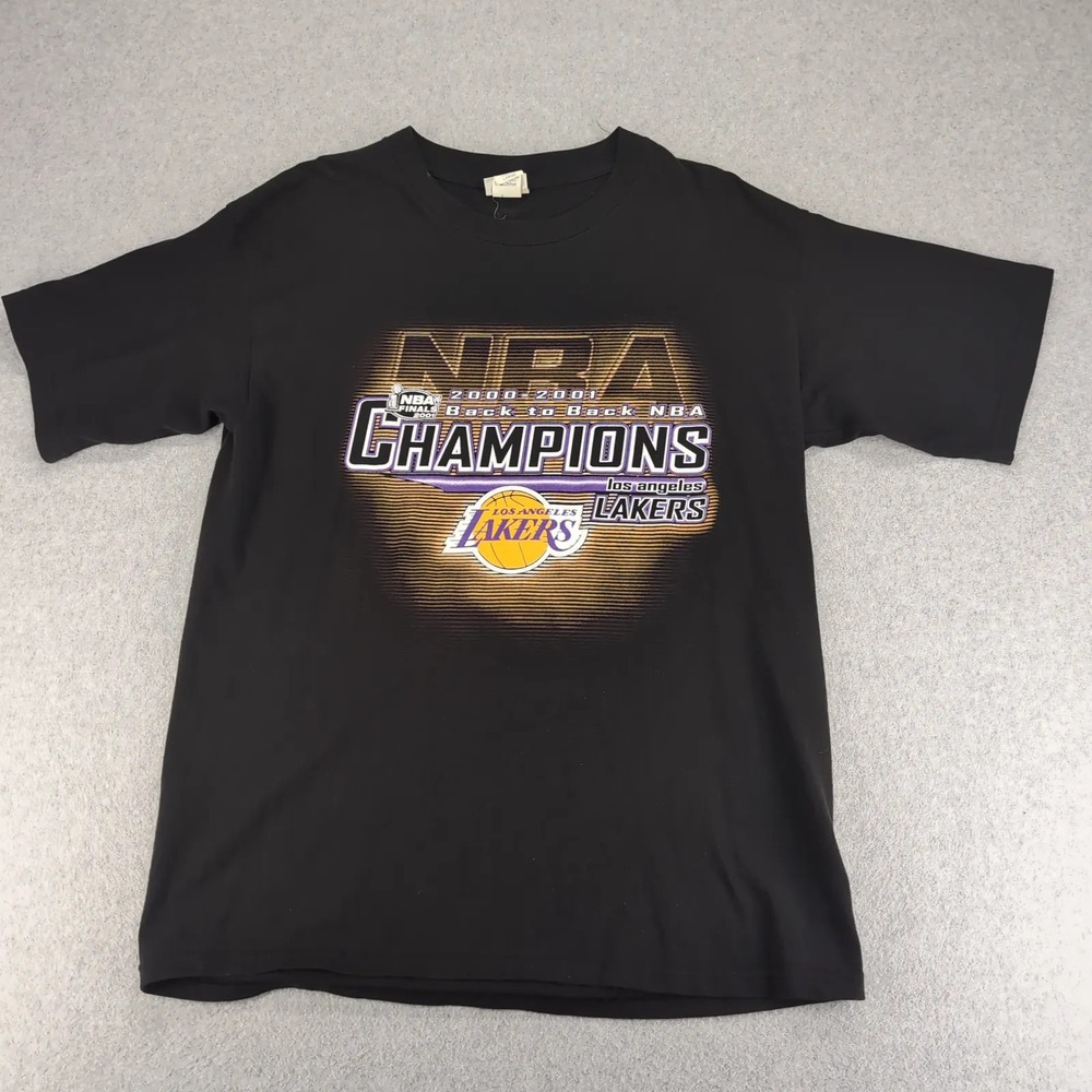LA Lakers Shirt Mens Large Black NBA Kobe 2000 2001 Champions NBA Finals Vintage